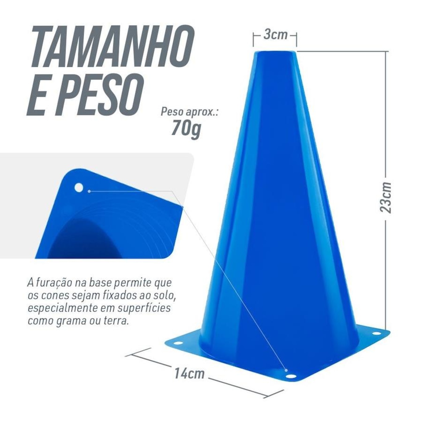 Kit 20 Unidades Cones Agilidade 23Cm Pista e Campo - Foto 3