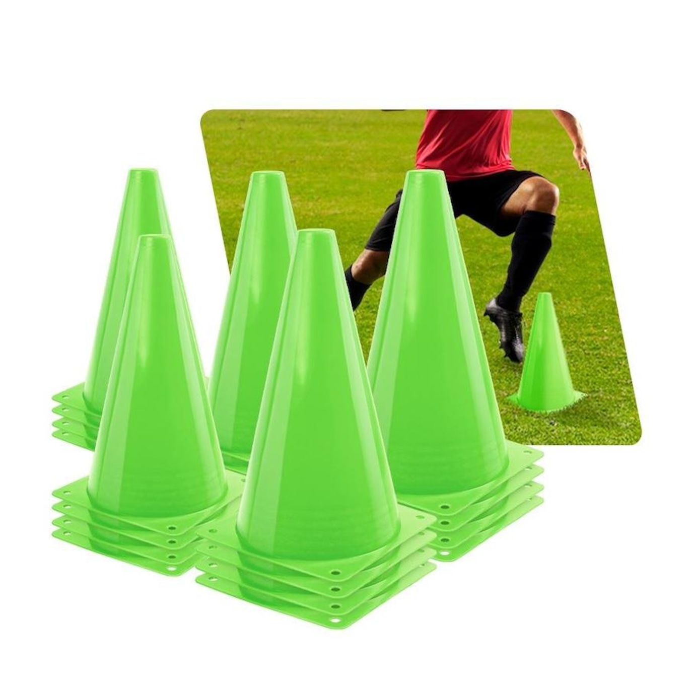 Kit 20 Unidades Cones Agilidade 23Cm Pista e Campo - Foto 1