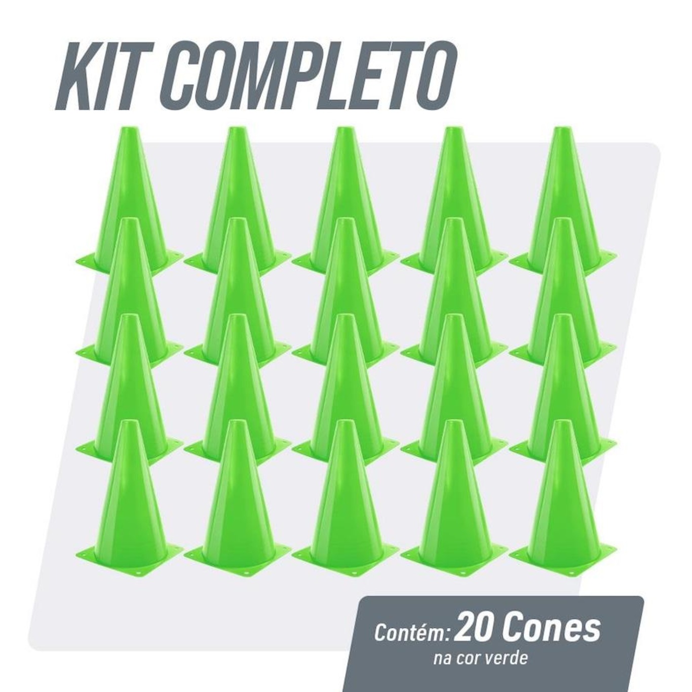 Kit 20 Unidades Cones Agilidade 23Cm Pista e Campo - Foto 2