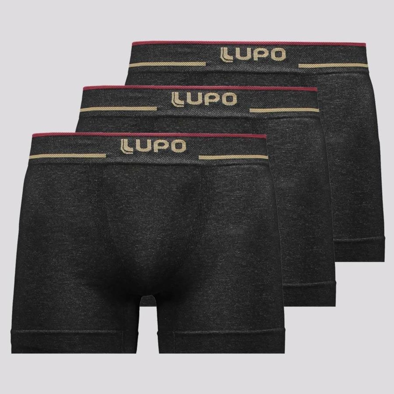 Kit Cueca Boxer Lupo Microfibra sem Costura II - 3 Unidades - Masculino - Foto 1