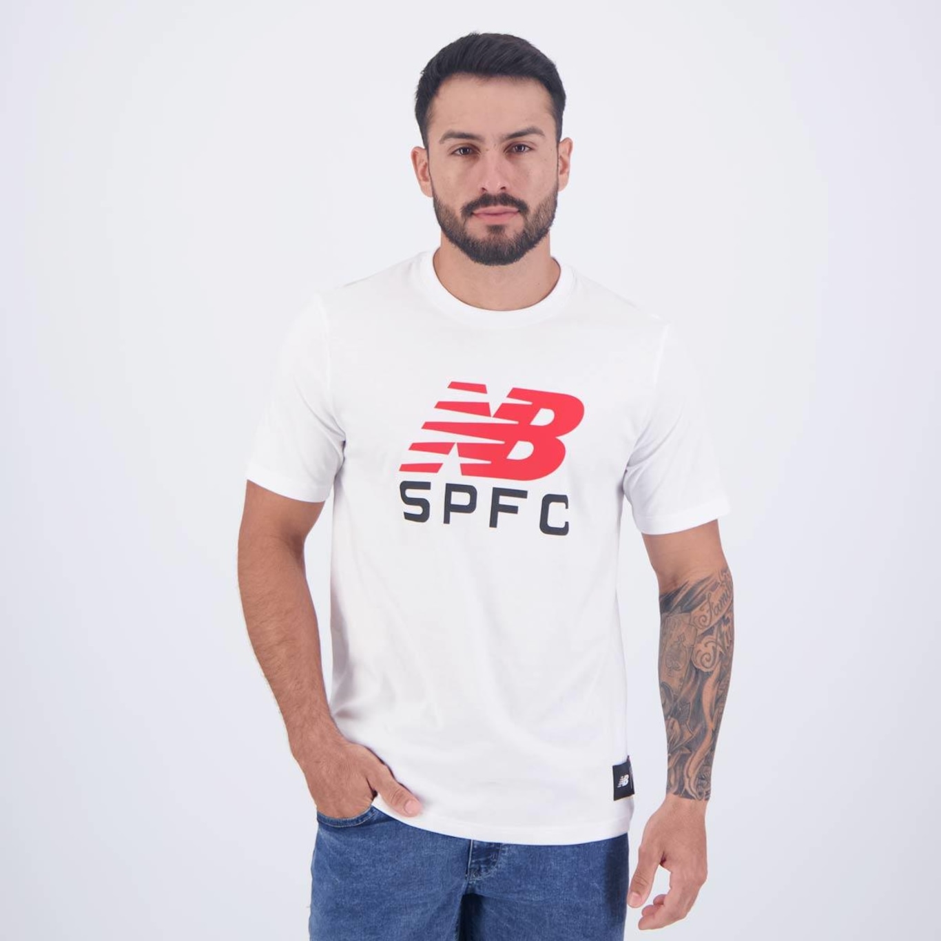 Camiseta New Balance + São Paulo - Masculina - Foto 1