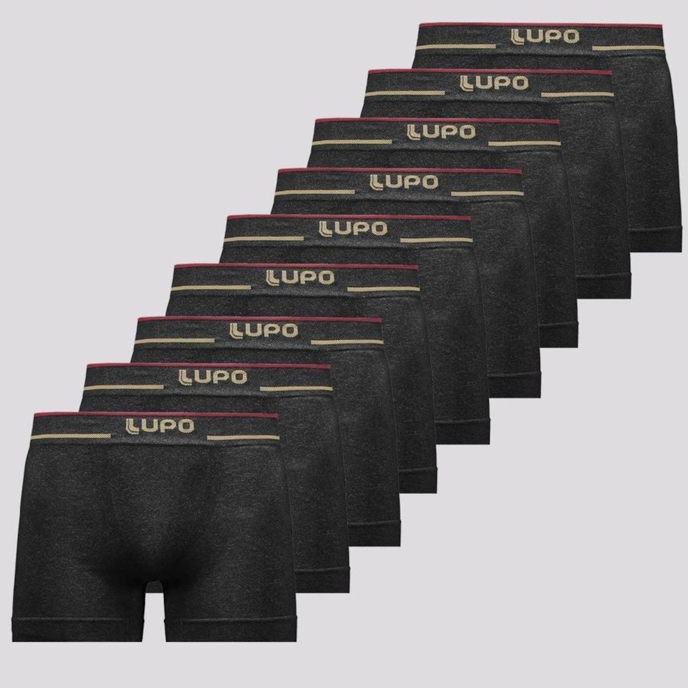 Kit Cueca Boxer Lupo Microfibra sem Costura - 9 Unidades - Masculina - Foto 1