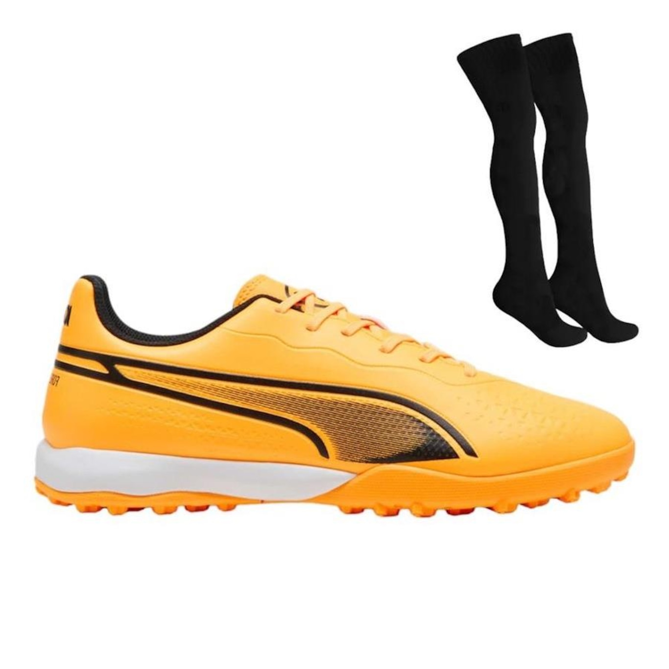 Kit Chuteira Society Puma King Match - Adulto + Par de Meião - Foto 1