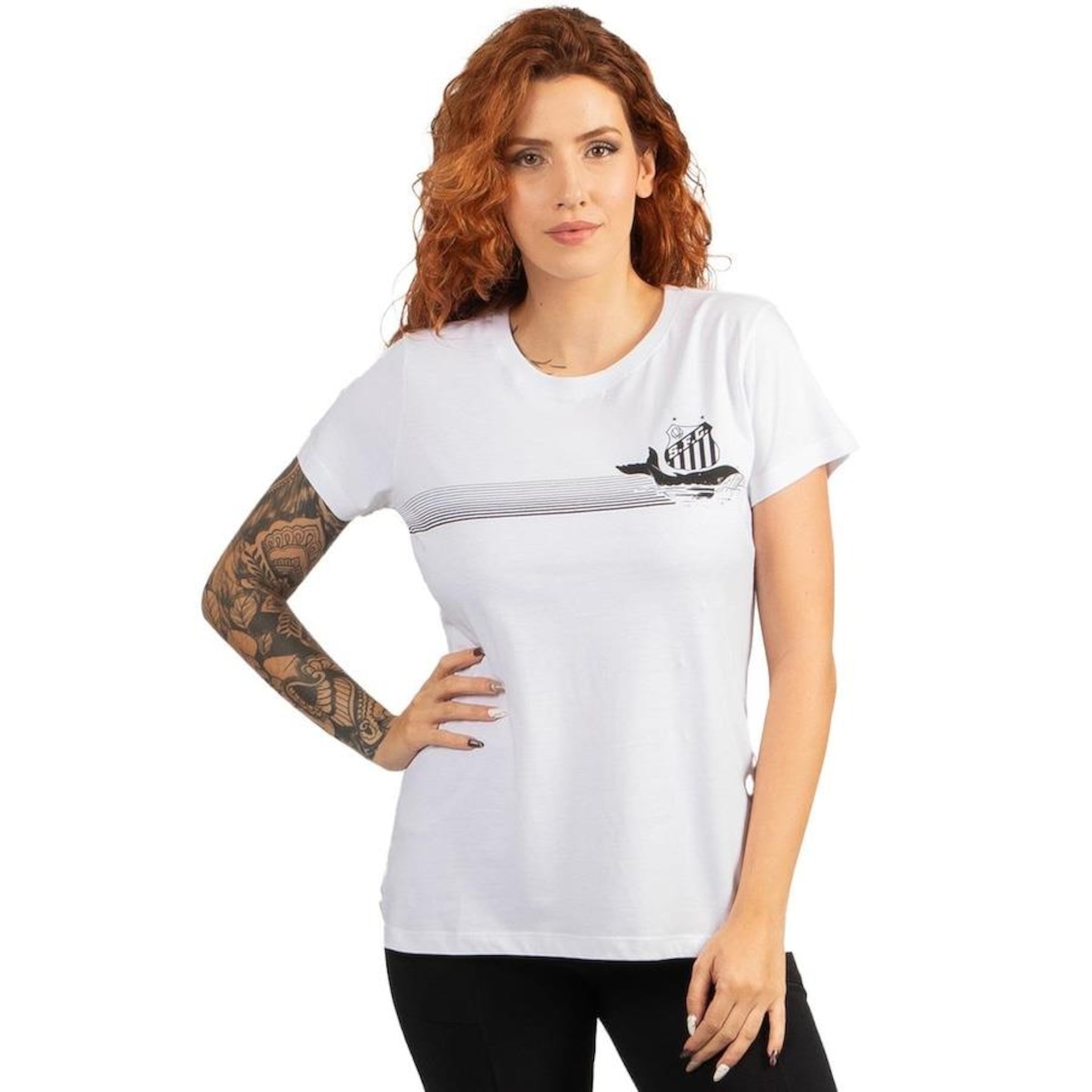 Camiseta do Santos Surf Center Baby Look Oficial - Feminina - Foto 1