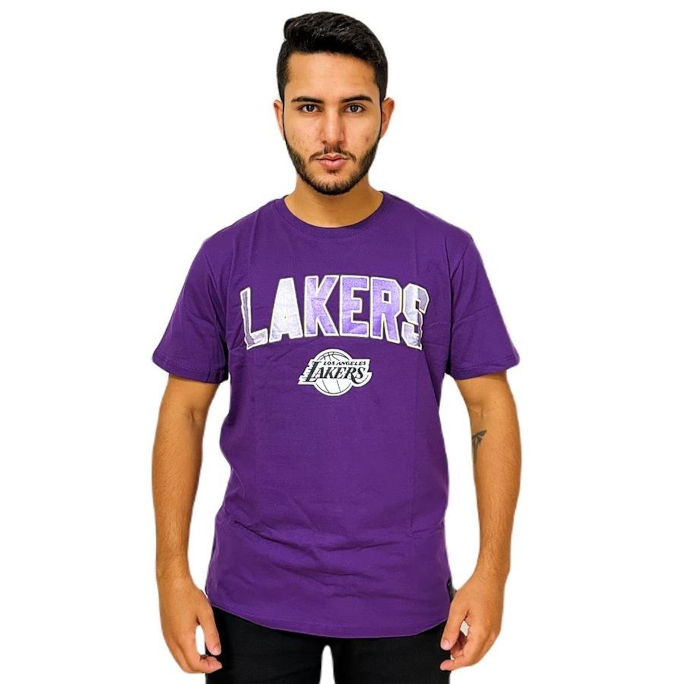 Camiseta Nba Lakers Metallic Basquete - Masculina - Foto 1