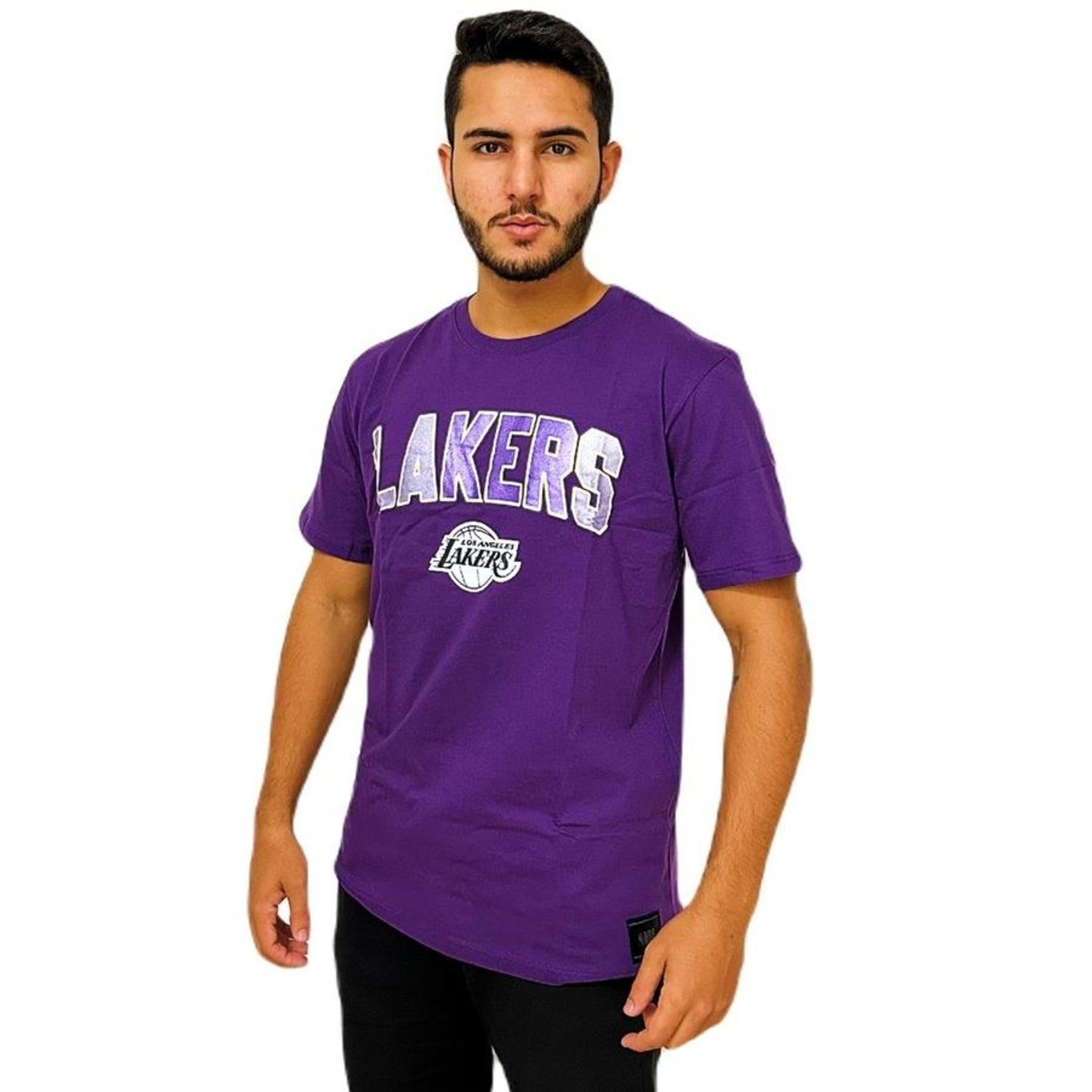 Camiseta Nba Lakers Metallic Basquete - Masculina - Foto 2