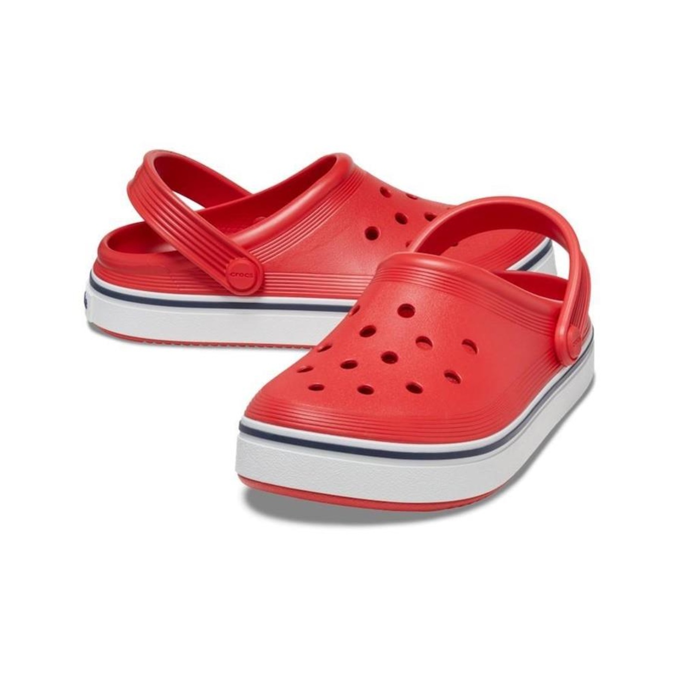 Sandália Crocs Crocband Off Court Clog Toddler Flame - Infantil - Foto 4