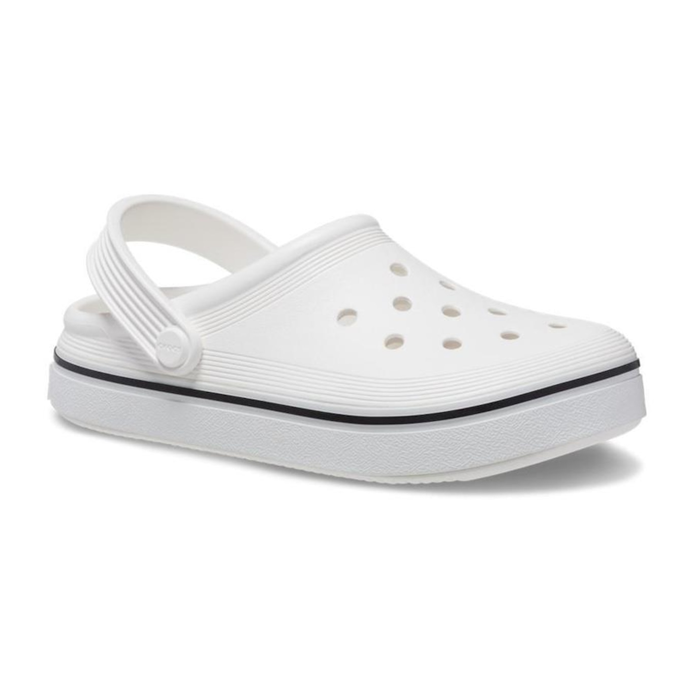 Sandália Crocs Crocband Off Court Clog Kids White - Infantil - Foto 1