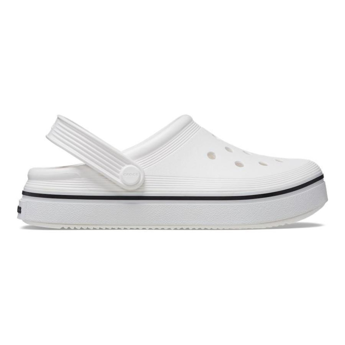 Sandália Crocs Crocband Off Court Clog Kids White - Infantil - Foto 5