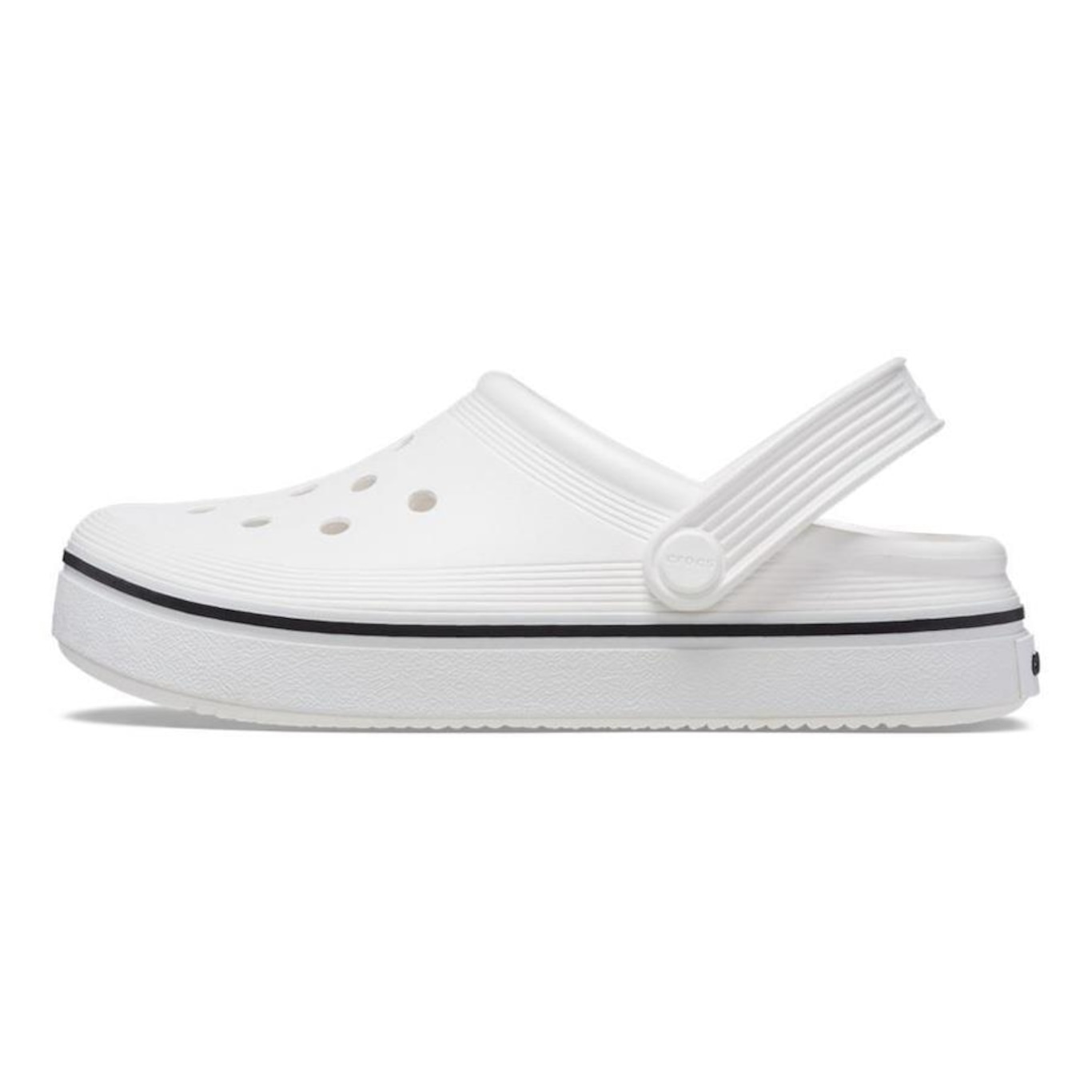 Sandália Crocs Crocband Off Court Clog Kids White - Infantil - Foto 6