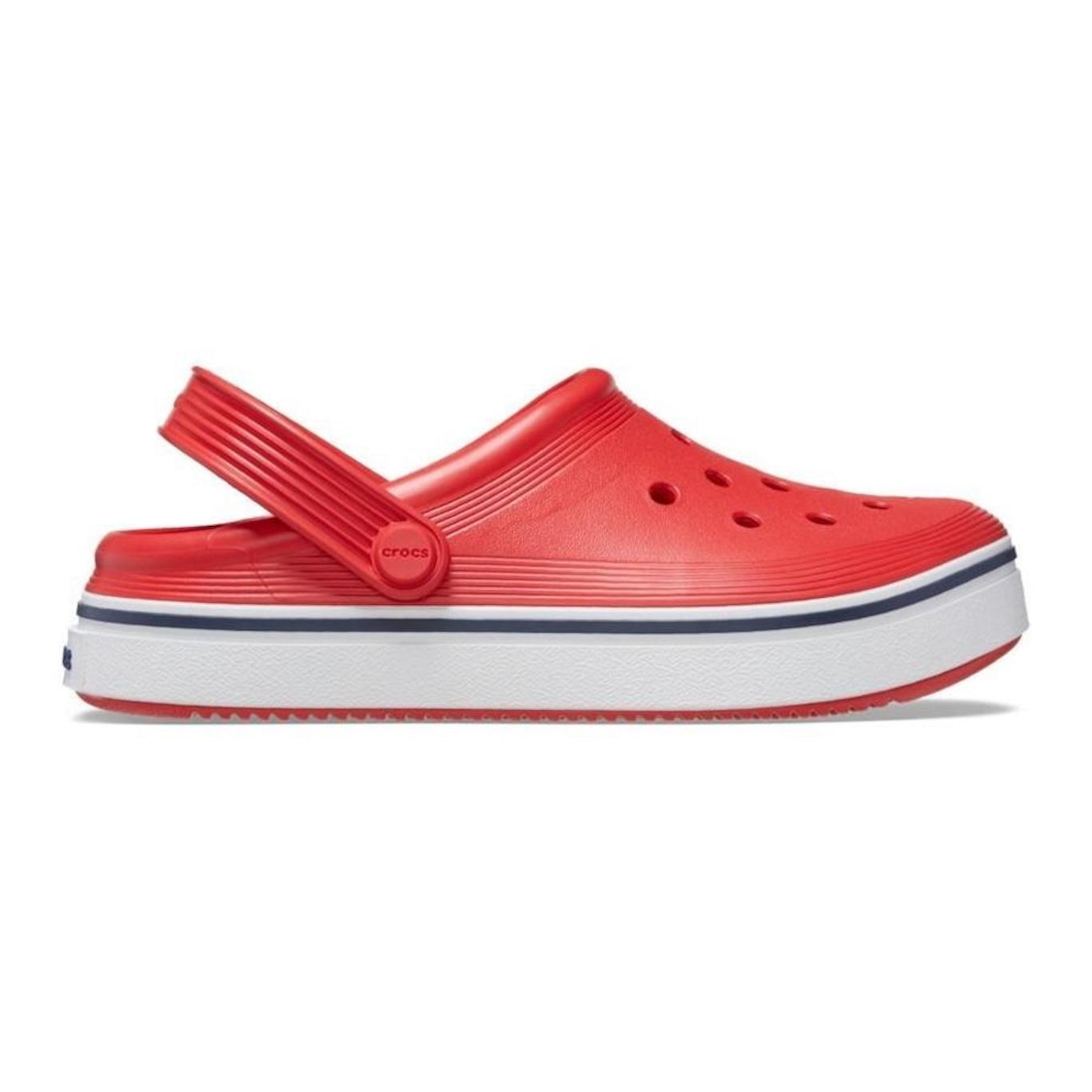 Sandália Crocs Crocband Off Court Clog Kids Flame - Infantil - Foto 1