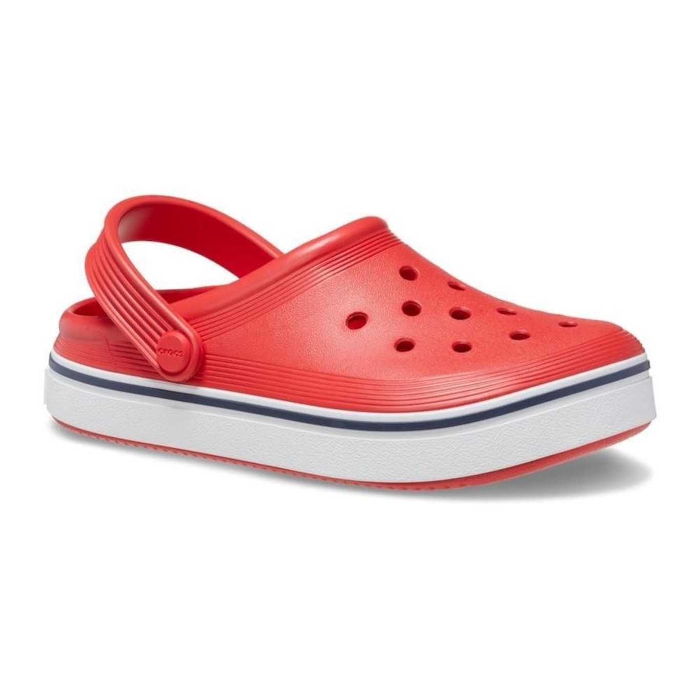 Sandália Crocs Crocband Off Court Clog Kids Flame - Infantil - Foto 5