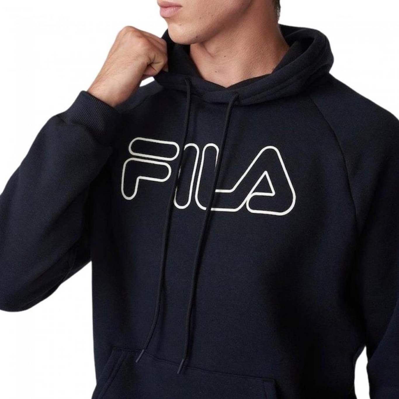 Blusão de Moletom Canguru Fila Letter Winter Outline - Masculino - Foto 5