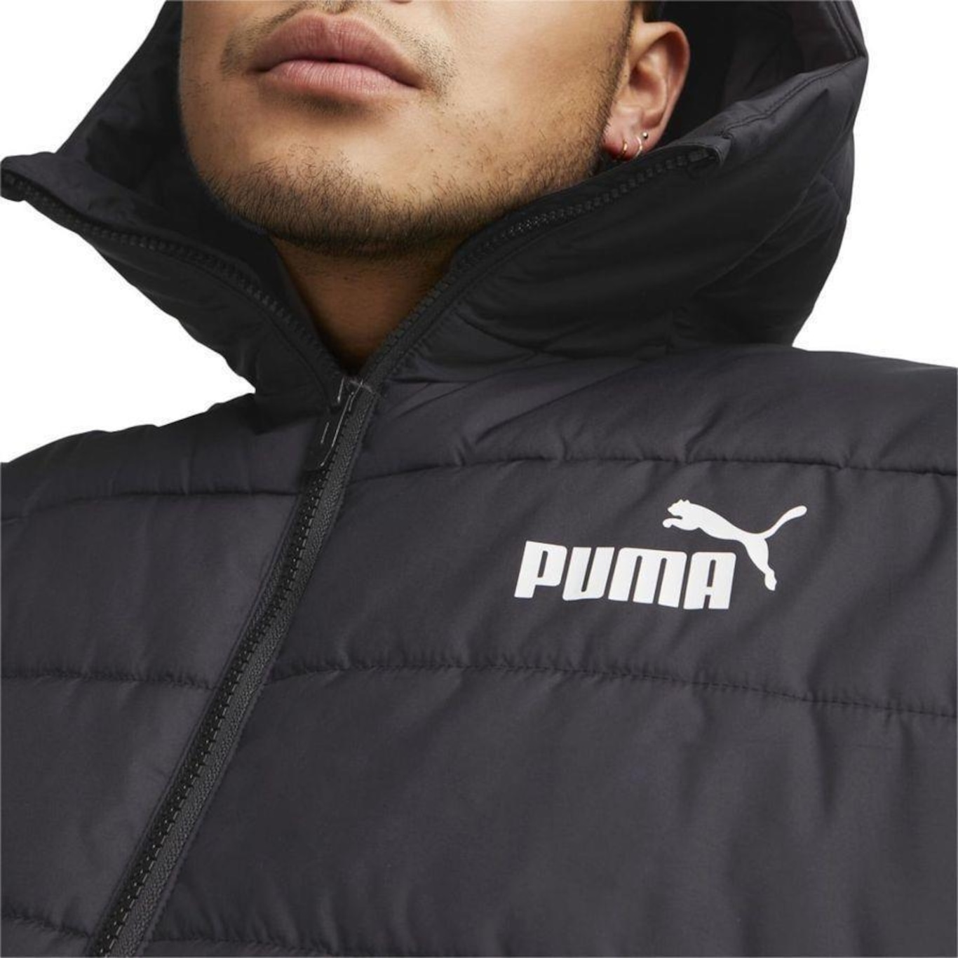 Jaqueta Puma Essentials Hooded Padded - Masculina - Foto 5