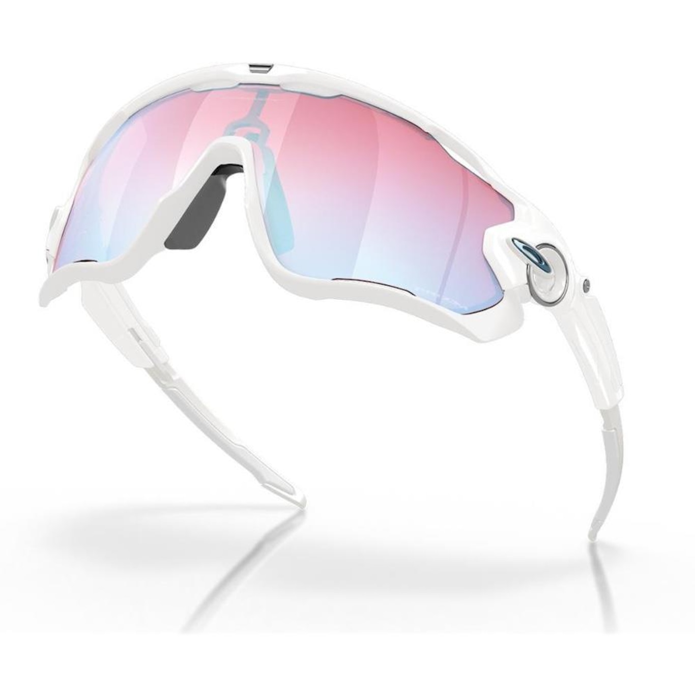 Óculos de Sol Unissex Oakley Jawbreaker Polished White Prizm Snow Sapphire - Foto 3