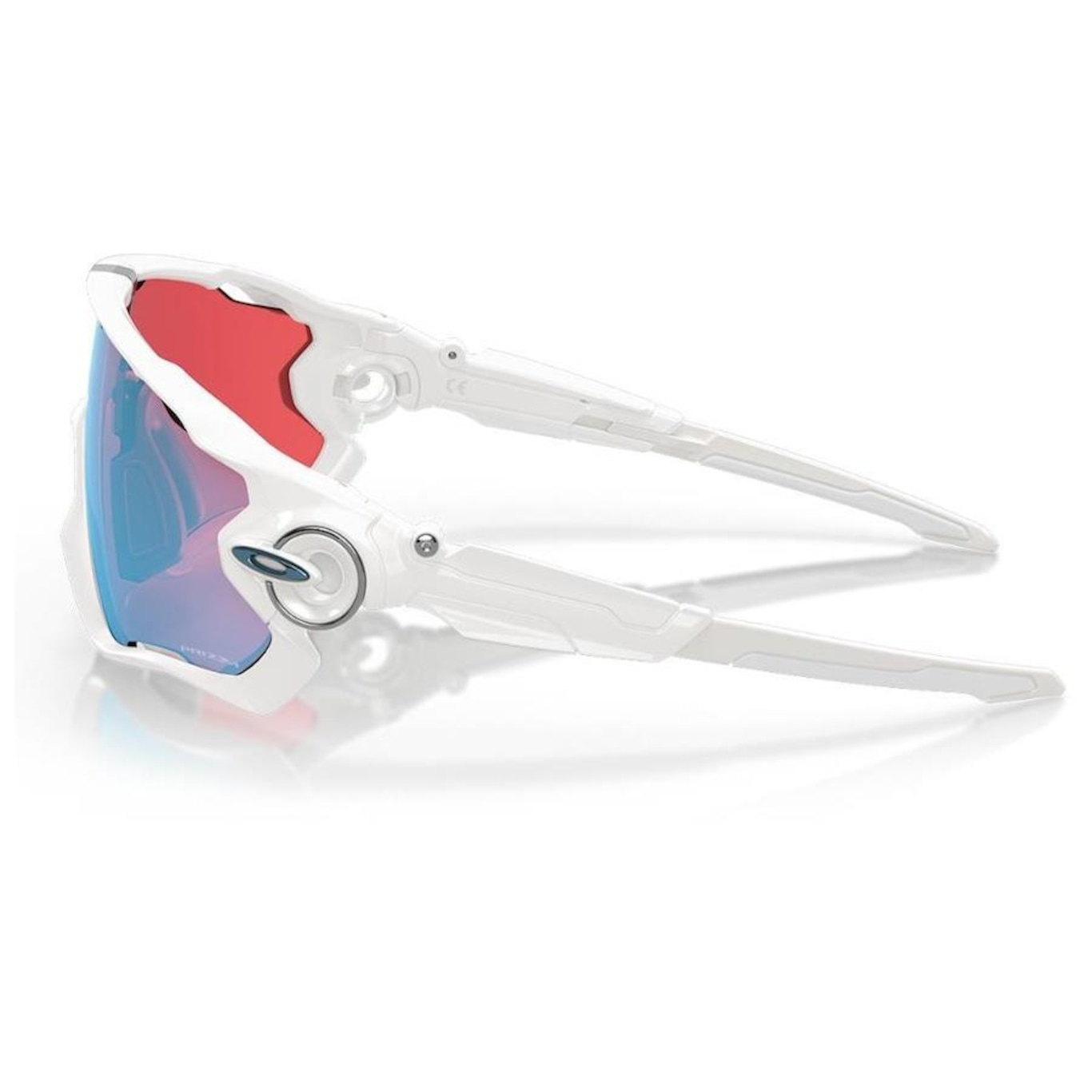 Óculos de Sol Unissex Oakley Jawbreaker Polished White Prizm Snow Sapphire - Foto 4