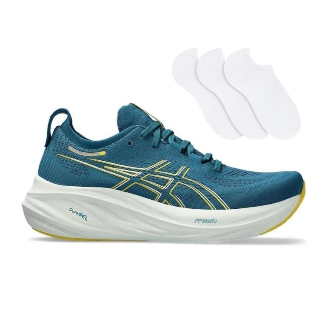 Kit Tênis Asics Gel-Nimbus 26 + 3 Pares de Meias - Masculino - Foto 1