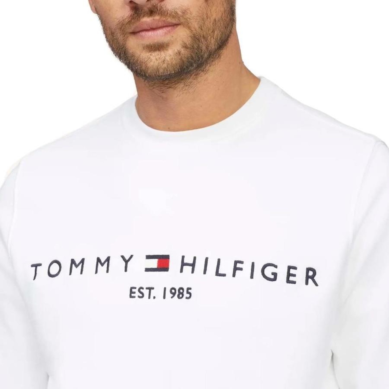 Blusão de Moletom Tommy Hilfiger Logo Sweatshirt - Masculino - Foto 3