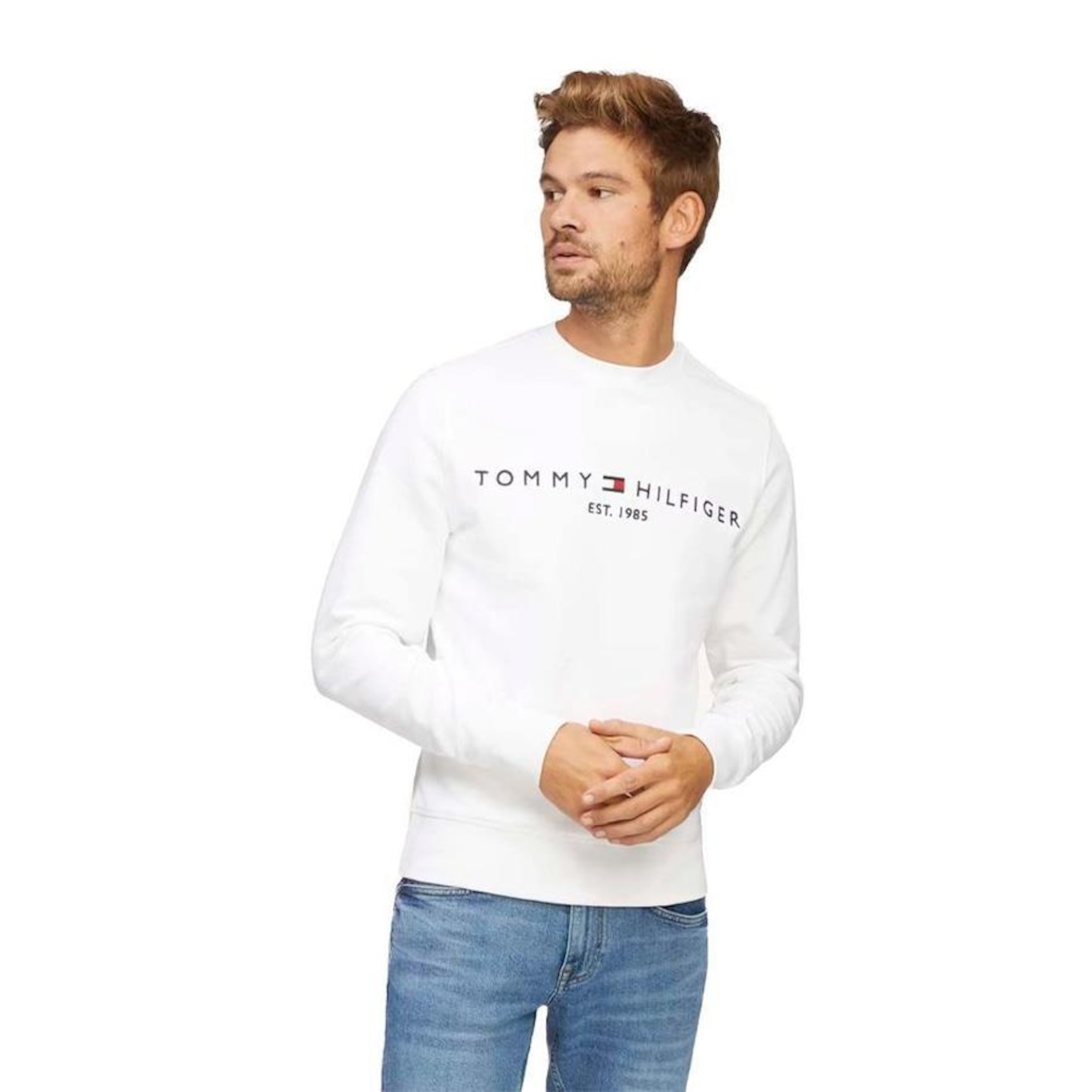 Blusão de Moletom Tommy Hilfiger Logo Sweatshirt - Masculino - Foto 4