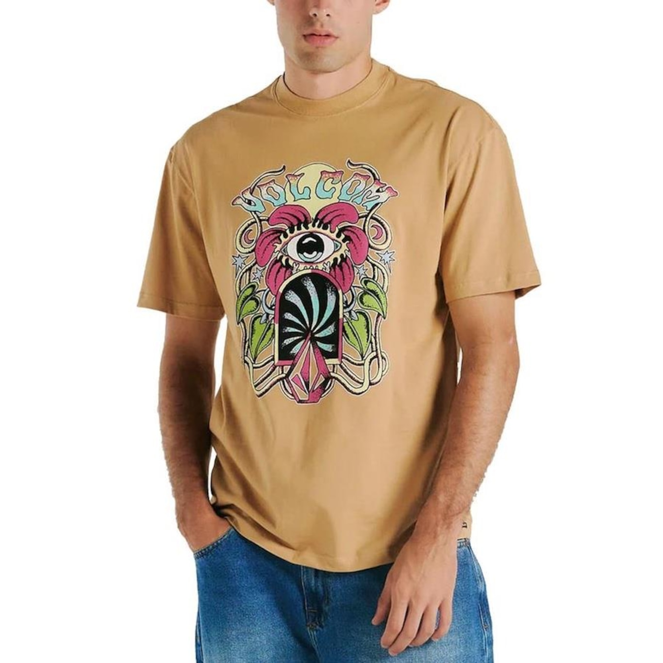 Camiseta Volcom Eye See You - Masculina - Foto 1