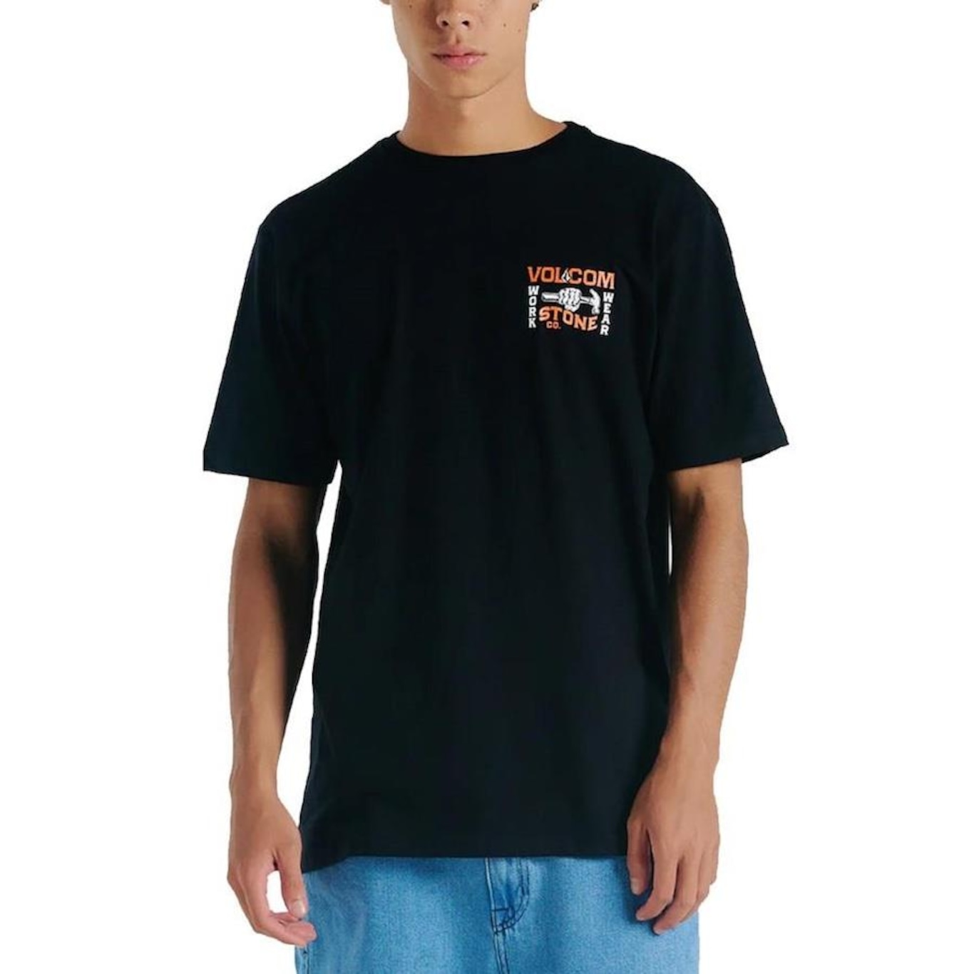 Camiseta Volcom Workwear Nailed - Masculina - Foto 1