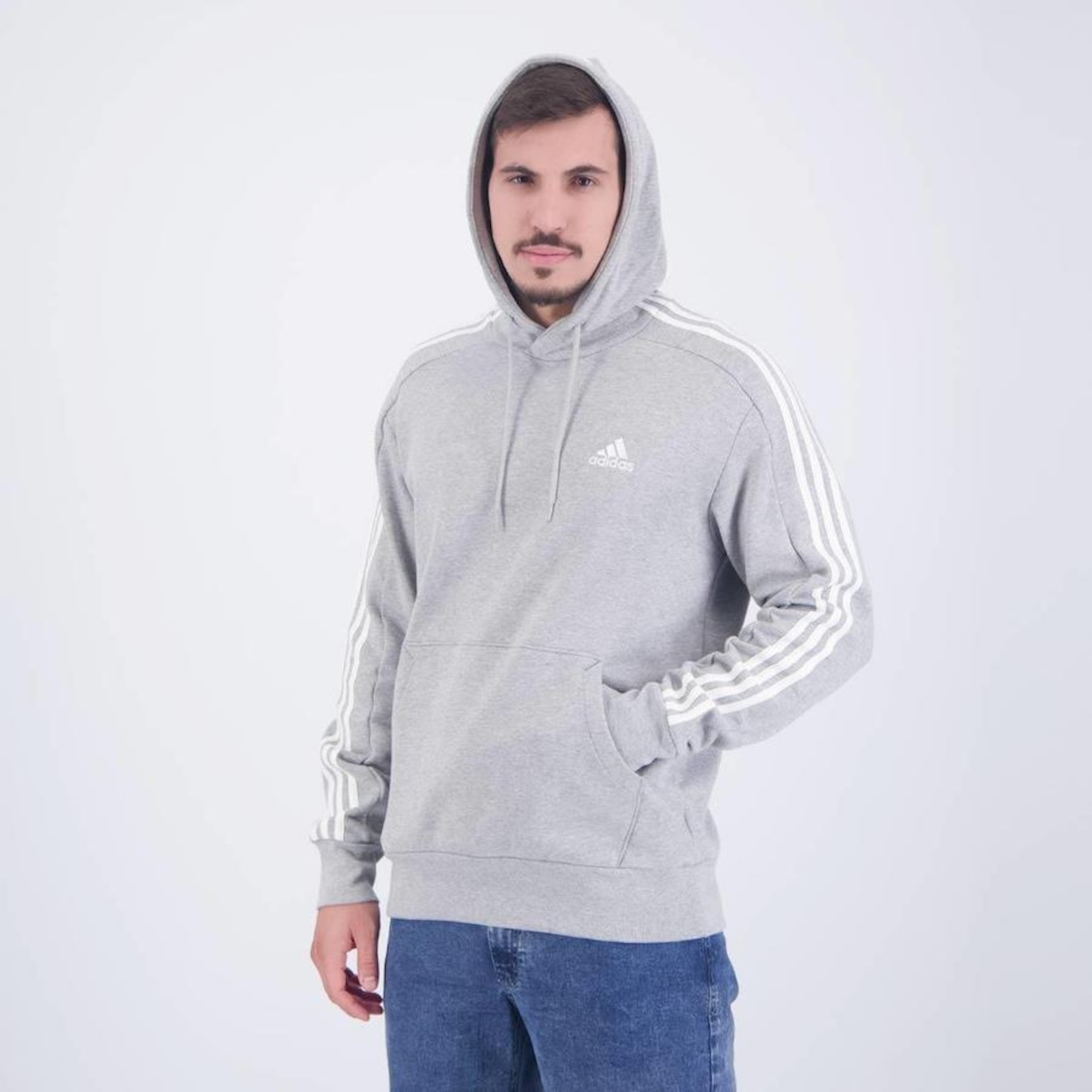 Blusão de Moletom adidas 3 Listras - Masculino - Foto 3