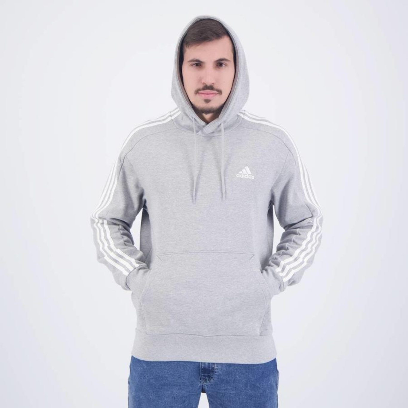 Blusão de Moletom adidas 3 Listras - Masculino - Foto 4