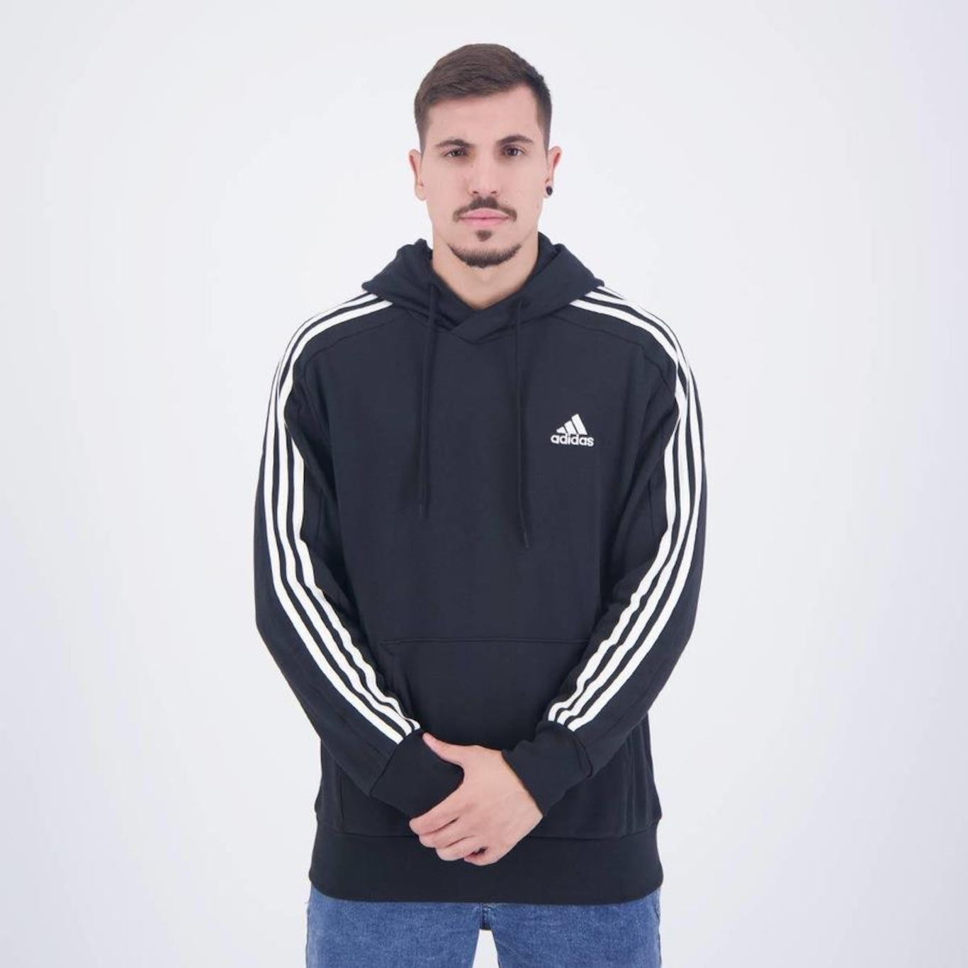 Blusão de Moletom adidas 3 Stripes - Masculino - Foto 1