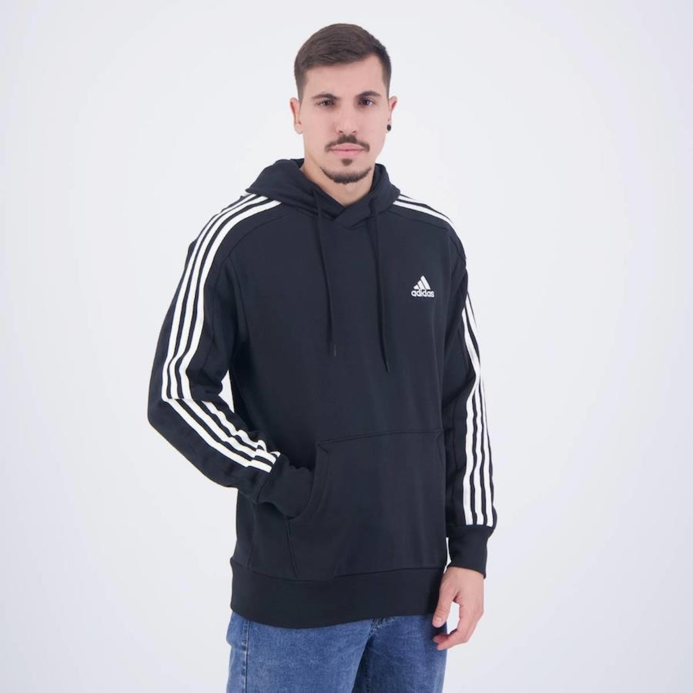 Blusão de Moletom adidas 3 Stripes - Masculino - Foto 2