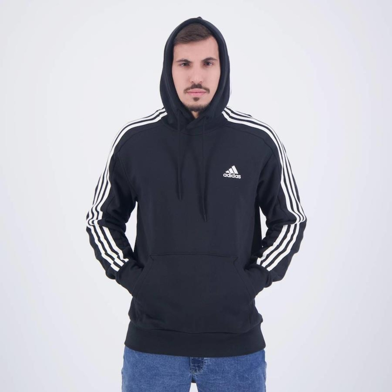 Blusão de Moletom adidas 3 Stripes - Masculino - Foto 4