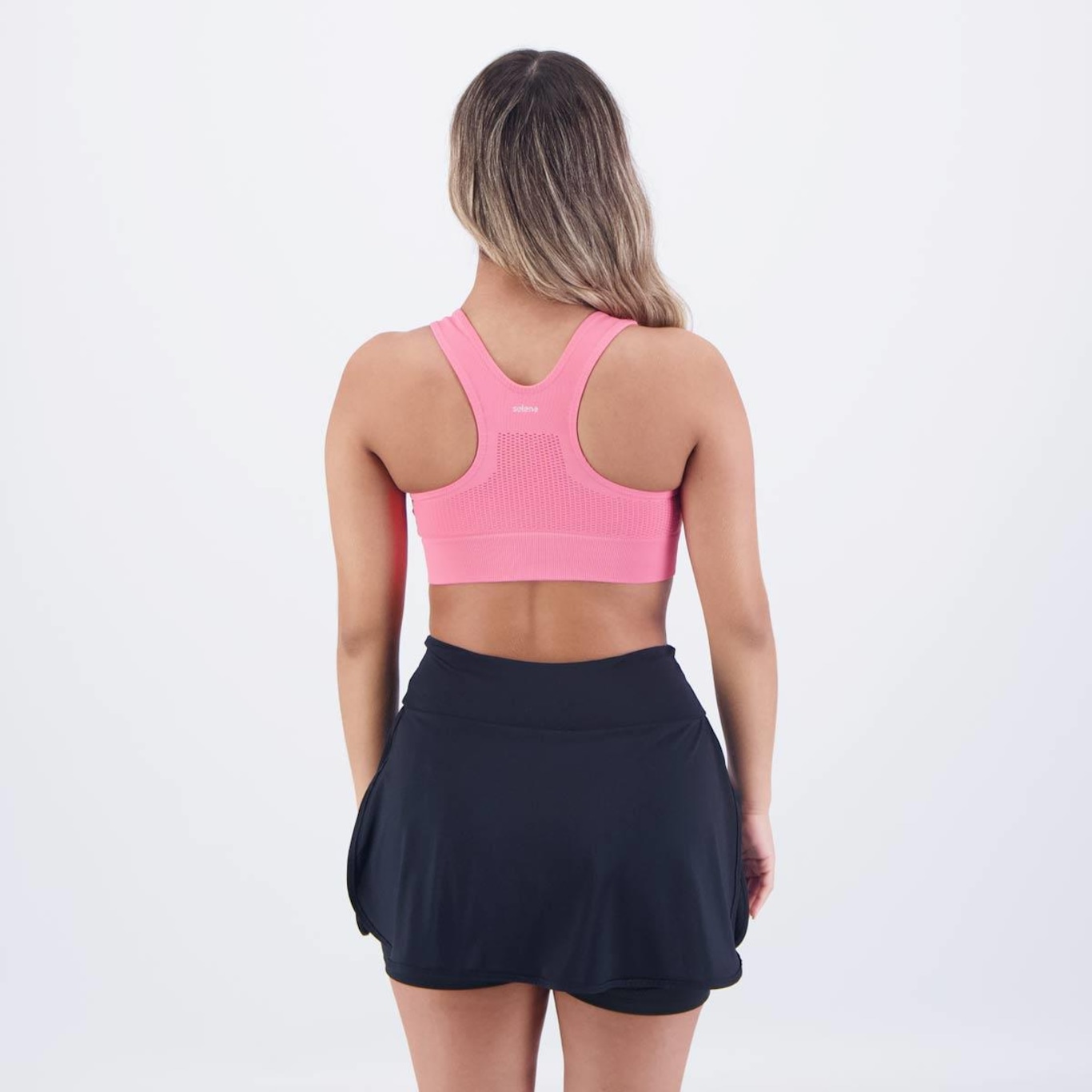 Conjunto selene Top Fitness com Bojo sem Costura + Shorts Saia - Feminino - Foto 5