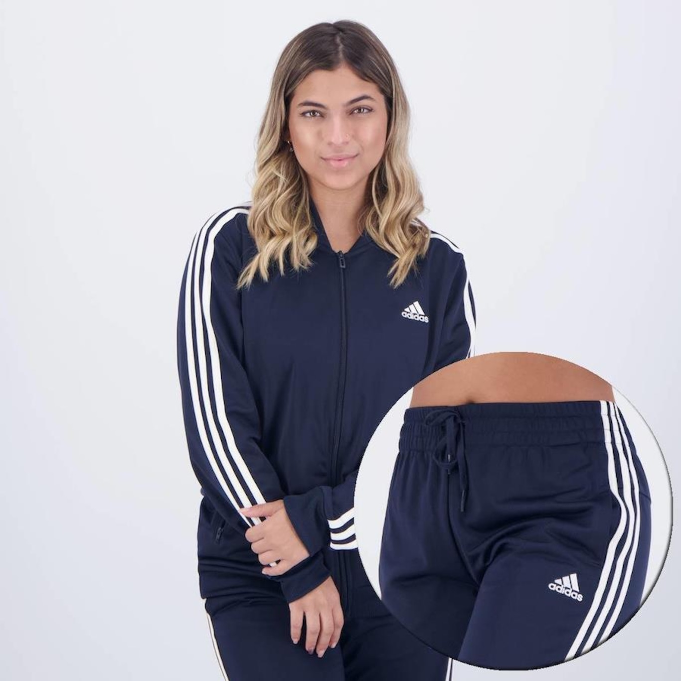 Agasalho sem Capuz adidas Essentials 3 Stripes - Feminino - Foto 1