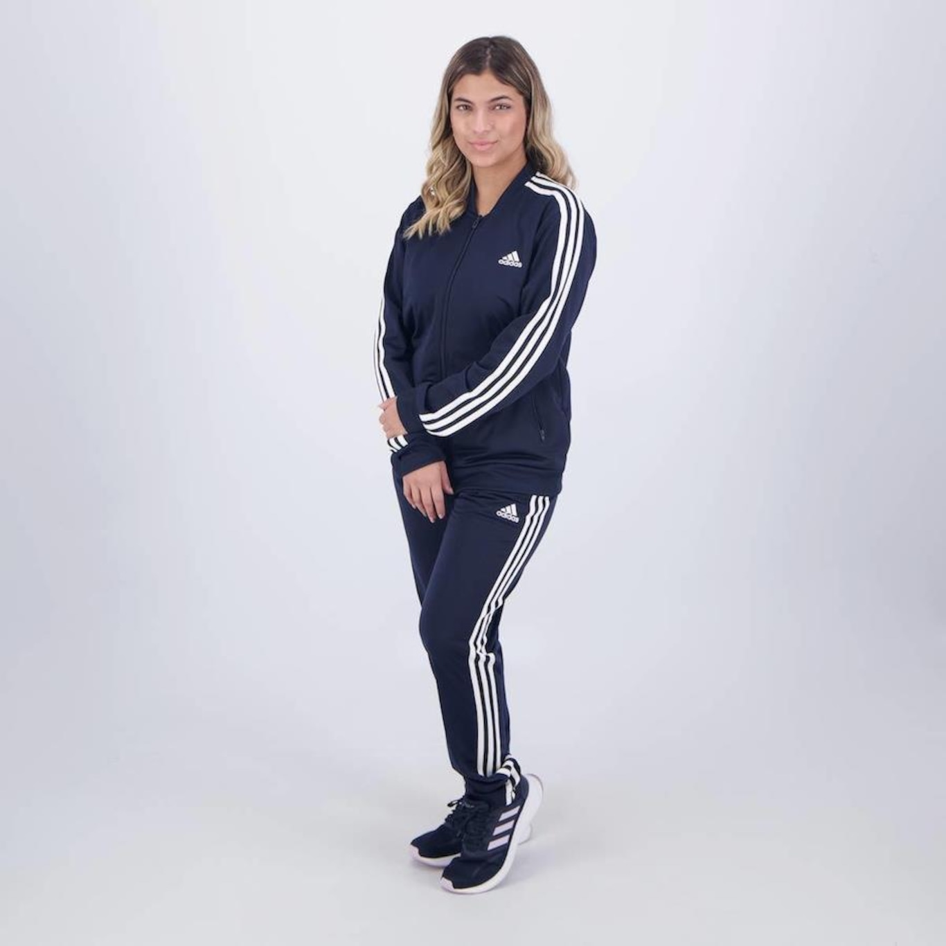 Agasalho sem Capuz adidas Essentials 3 Stripes - Feminino - Foto 4