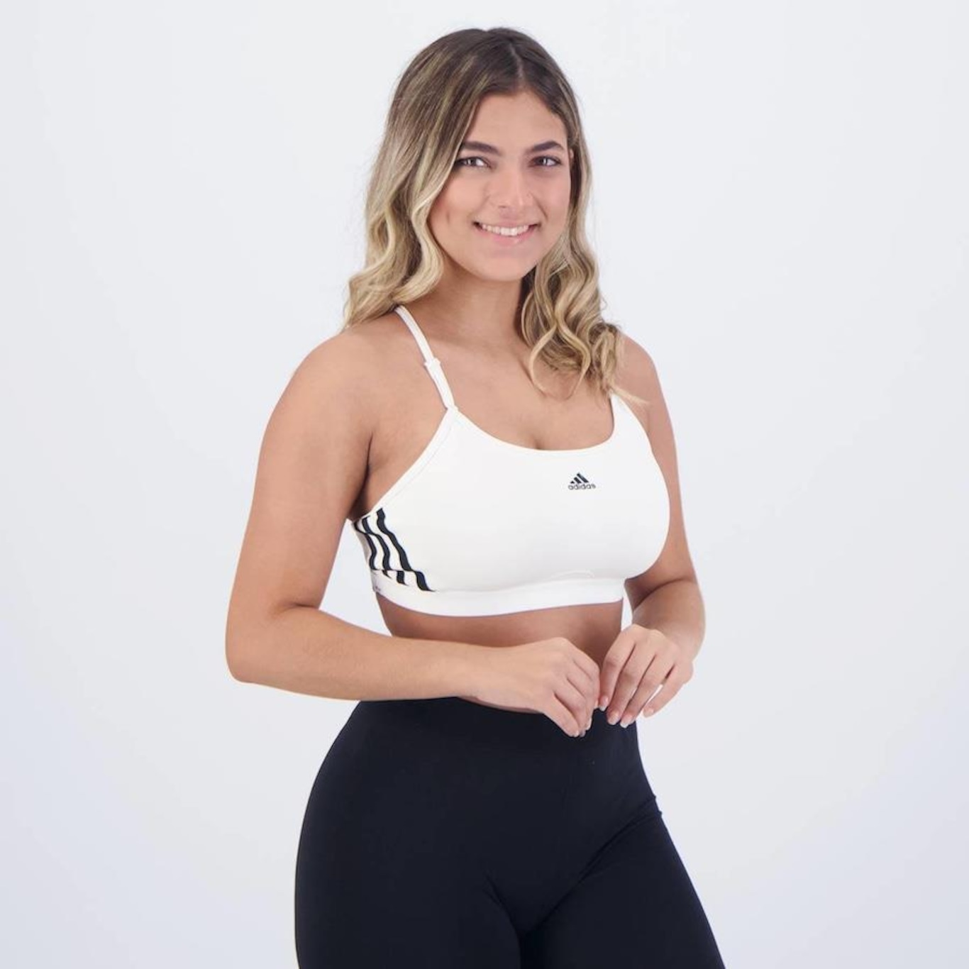 Top com Bojo adidas aeroreact 3 Listras - Feminino - Foto 2