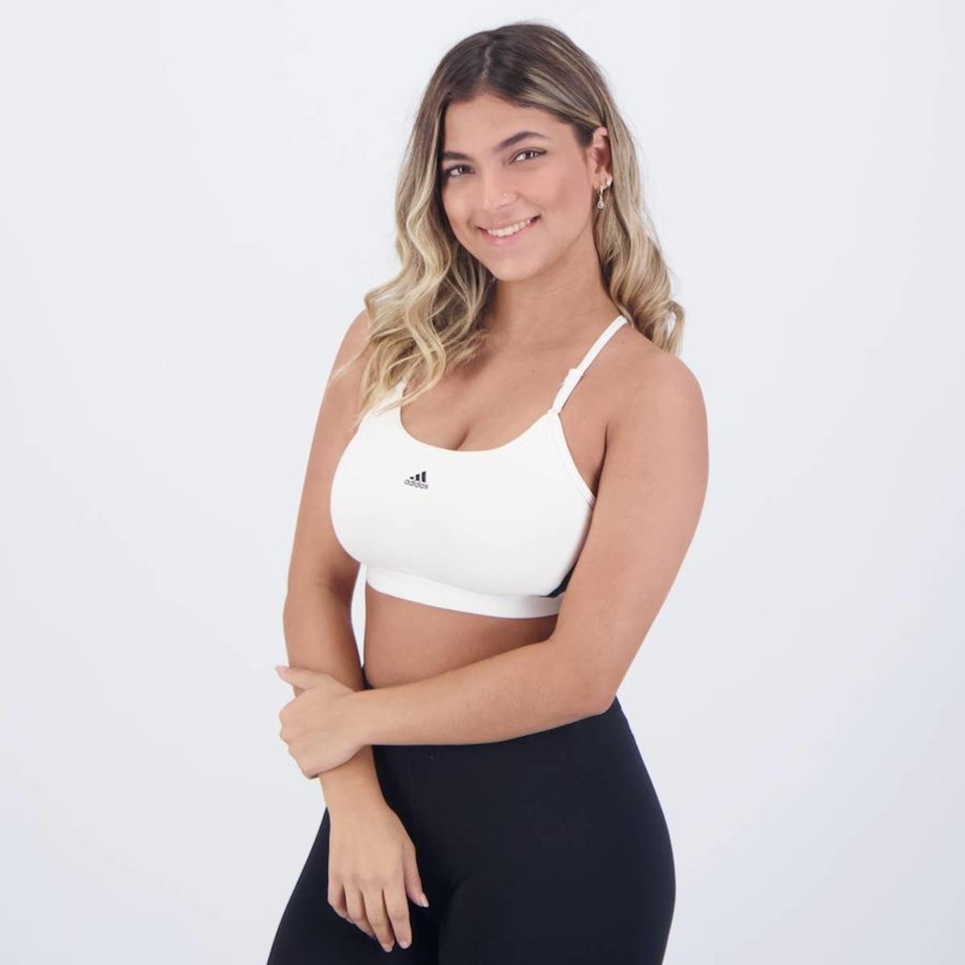 Top com Bojo adidas aeroreact 3 Listras - Feminino - Foto 3