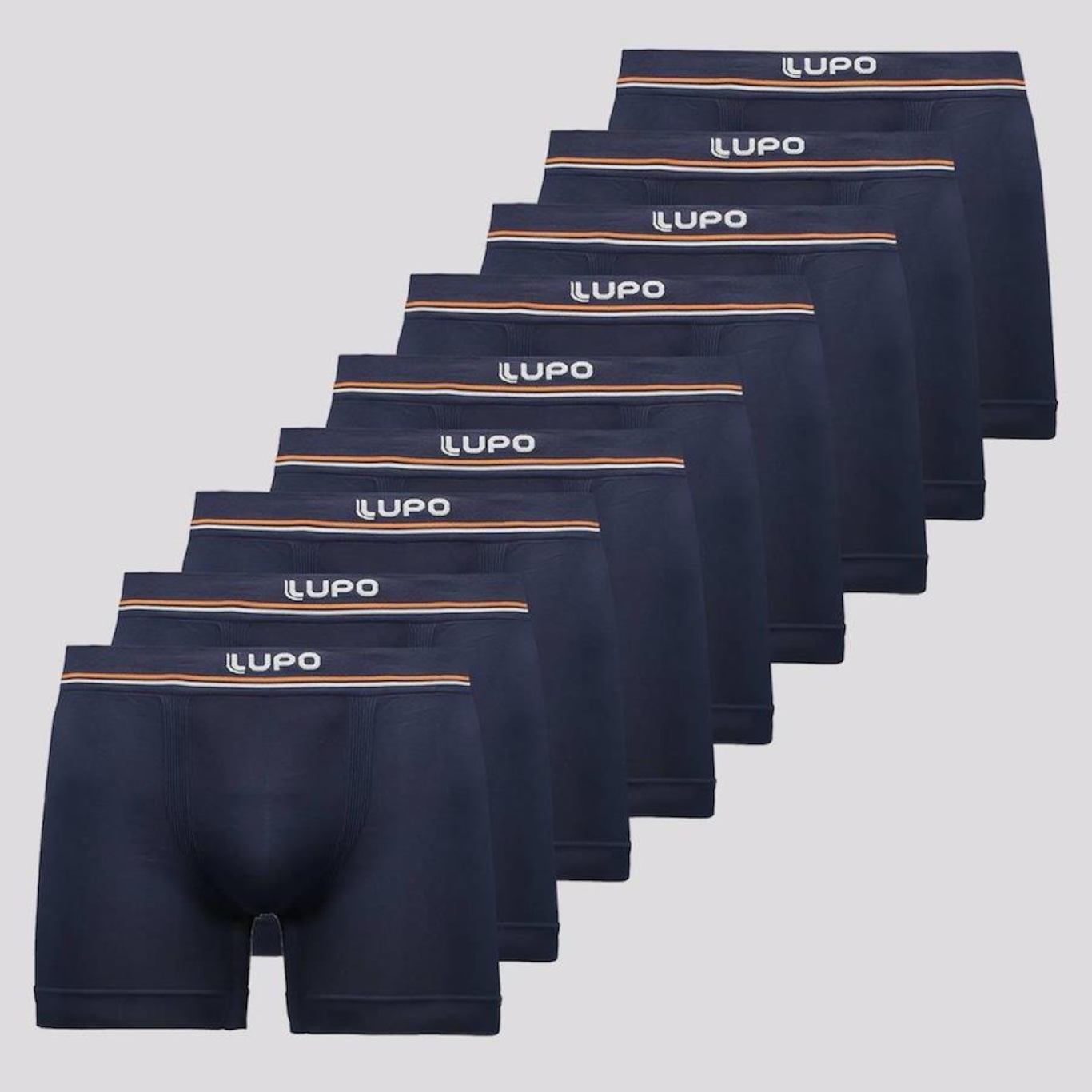 Kit Cuecas Boxer Lupo Microfibra sem Costura com 9 Unidades - Adulto - Foto 1