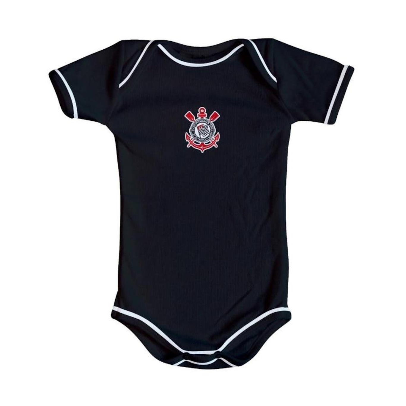 Body do Corinthians Preto Torcida Baby Oficial - Infantil - Foto 1