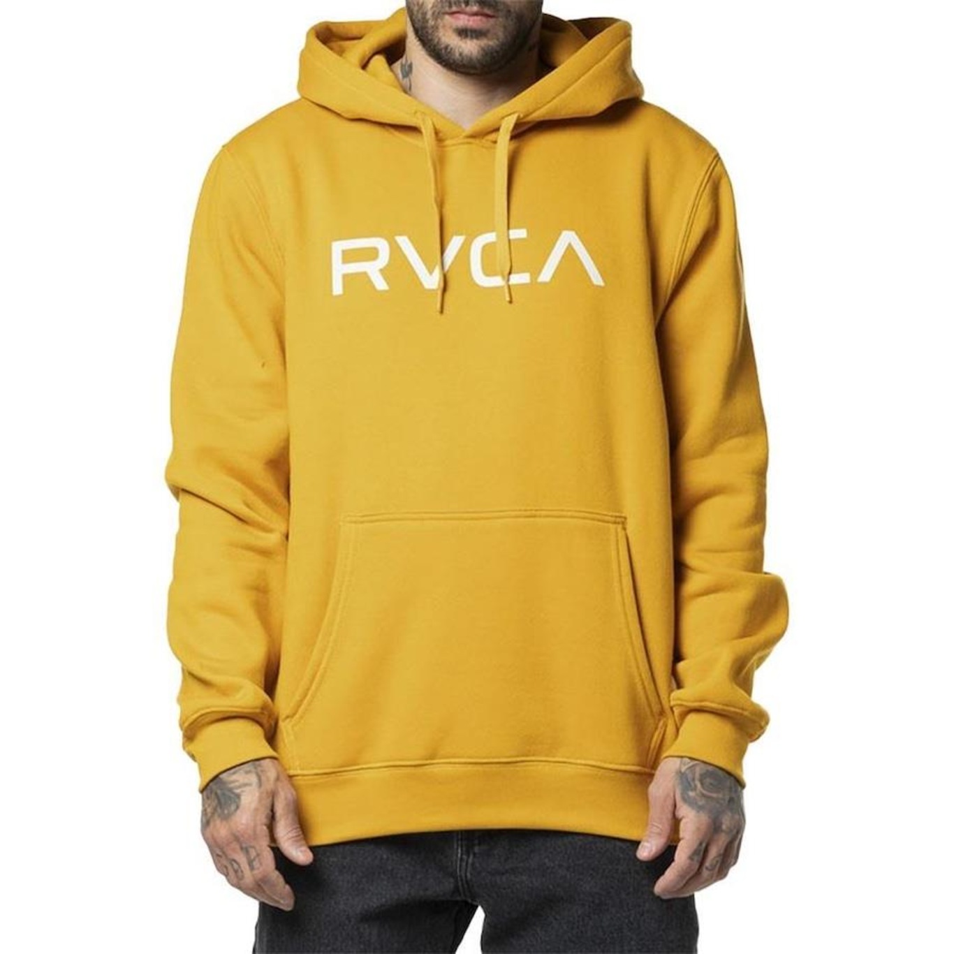 Blusão de Moletom Rvca Canguru Big Rvca 280G - Masculino - Foto 1