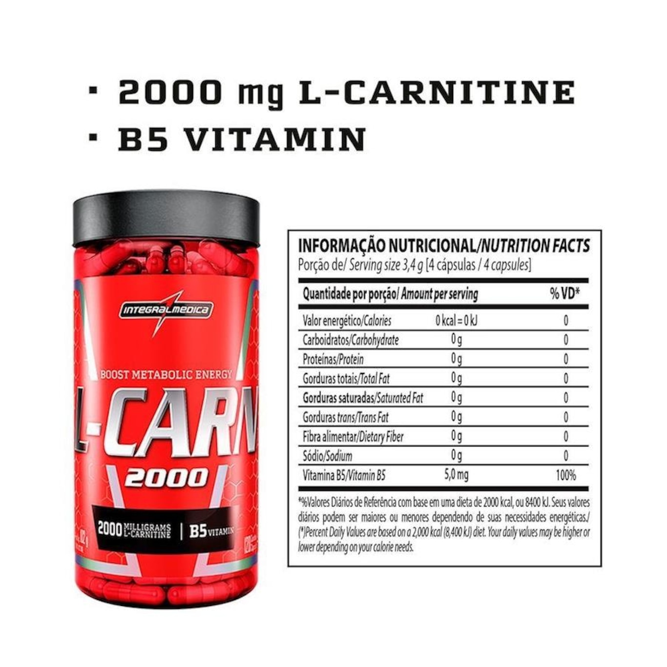 L-Carnitina 120 Cápsulas Integralmédica - Foto 2