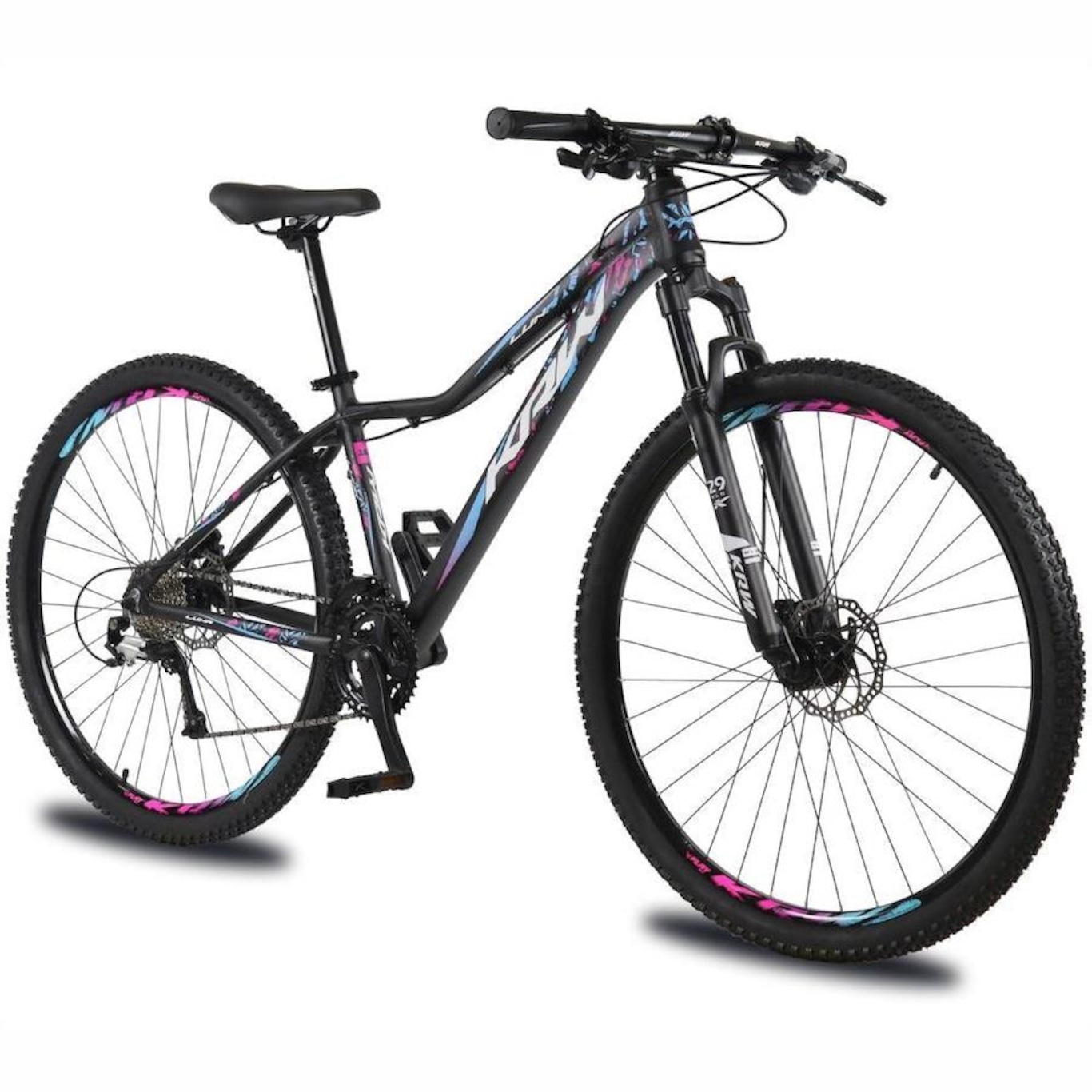 Bicicleta Aro 29 Krw Alumínio 27 Vel Shimano Acera Freio Hidráulico Suspensão C/ Trava de Ombro Kr10 - Foto 1