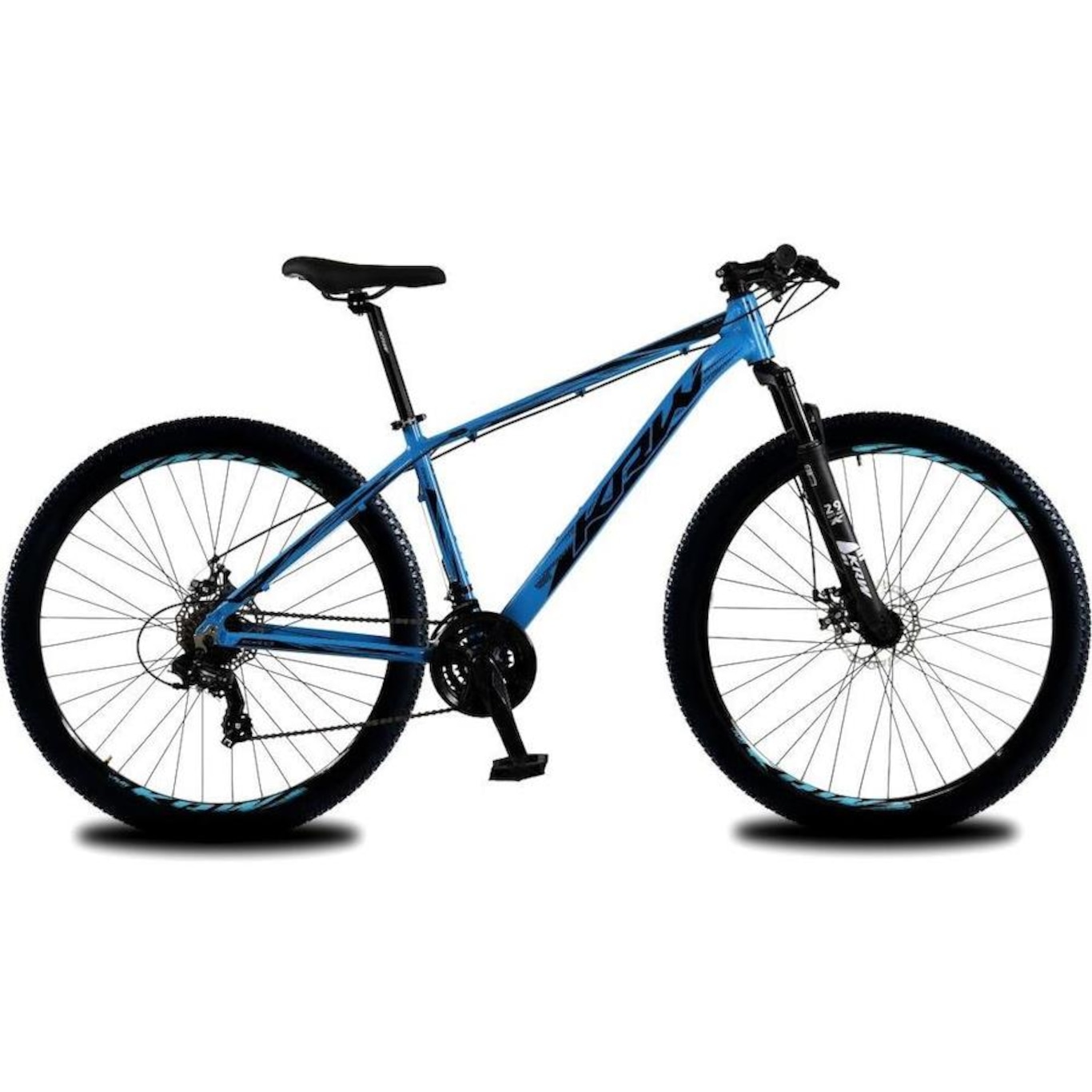 Bicicleta aro 29 Krw alumínio Shimano Tz 21 Velocidades Freio a Disco Suspensão Mountain Bike Kr7 - Adulto - Foto 2