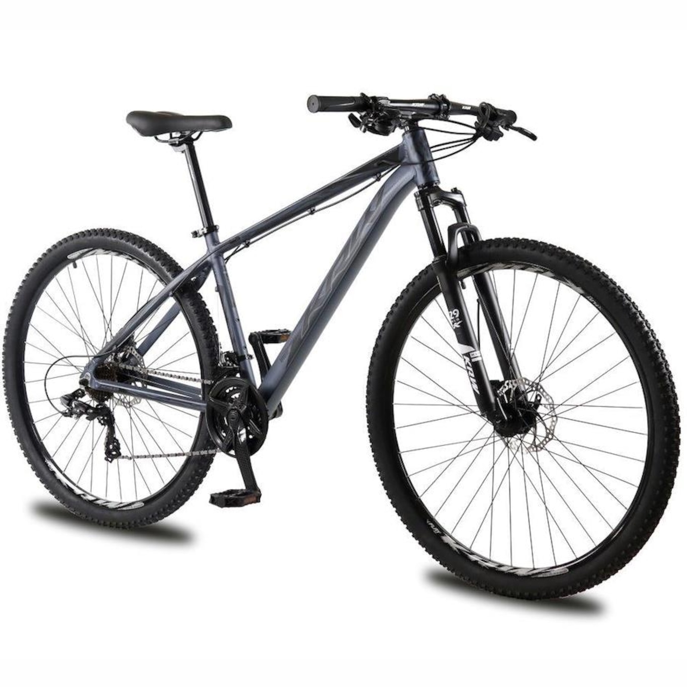 Bicicleta aro 29 Krw Alumínio - Shimano Tz 24 Velocidades - Freio Hidráulico - Suspensão Mountain Bike Kr8 - Adulto - Foto 2