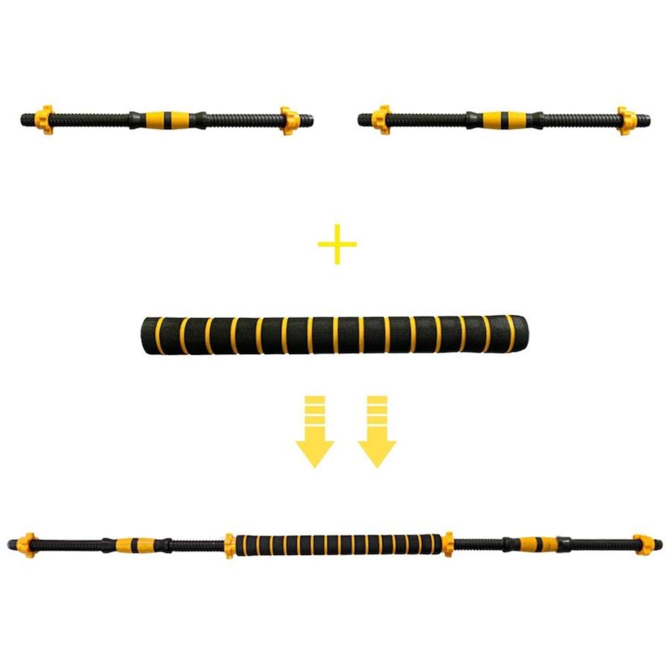 Barra Supino Halter Musculação E Conector Yangfit Kit 2 Em 1 - Foto 1