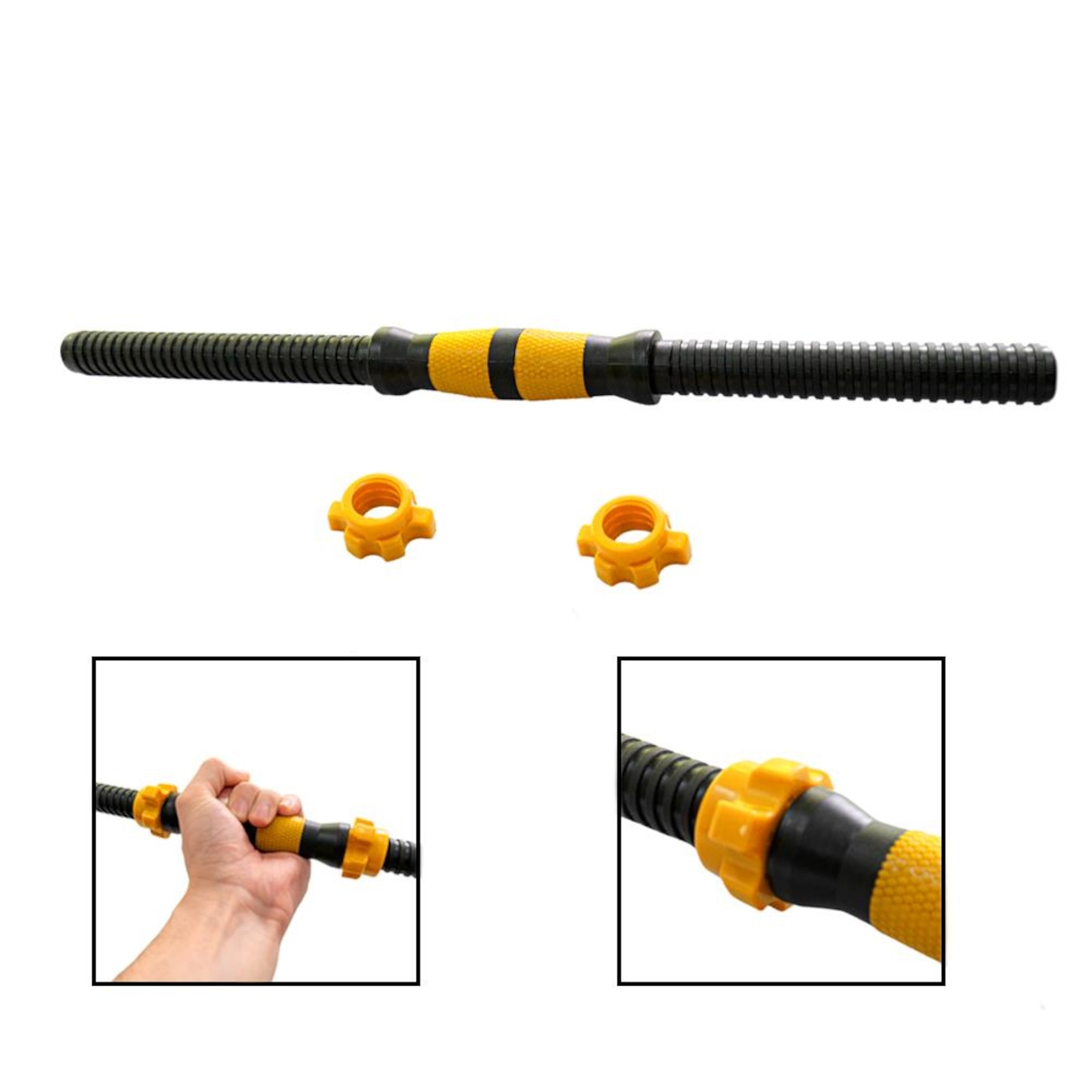 Barra Supino Halter Musculação E Conector Yangfit Kit 2 Em 1 - Foto 5