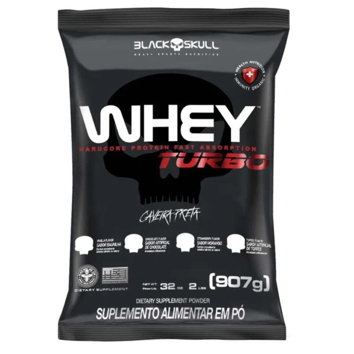 Whey Protein Black Skull Refil Turbo Whey Baunilha - 907g - Foto 1