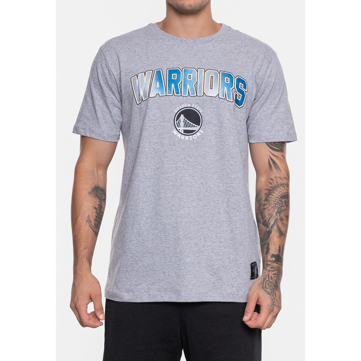 Camiseta Nba Metallic Golden State Warriors - Masculina - Foto 3