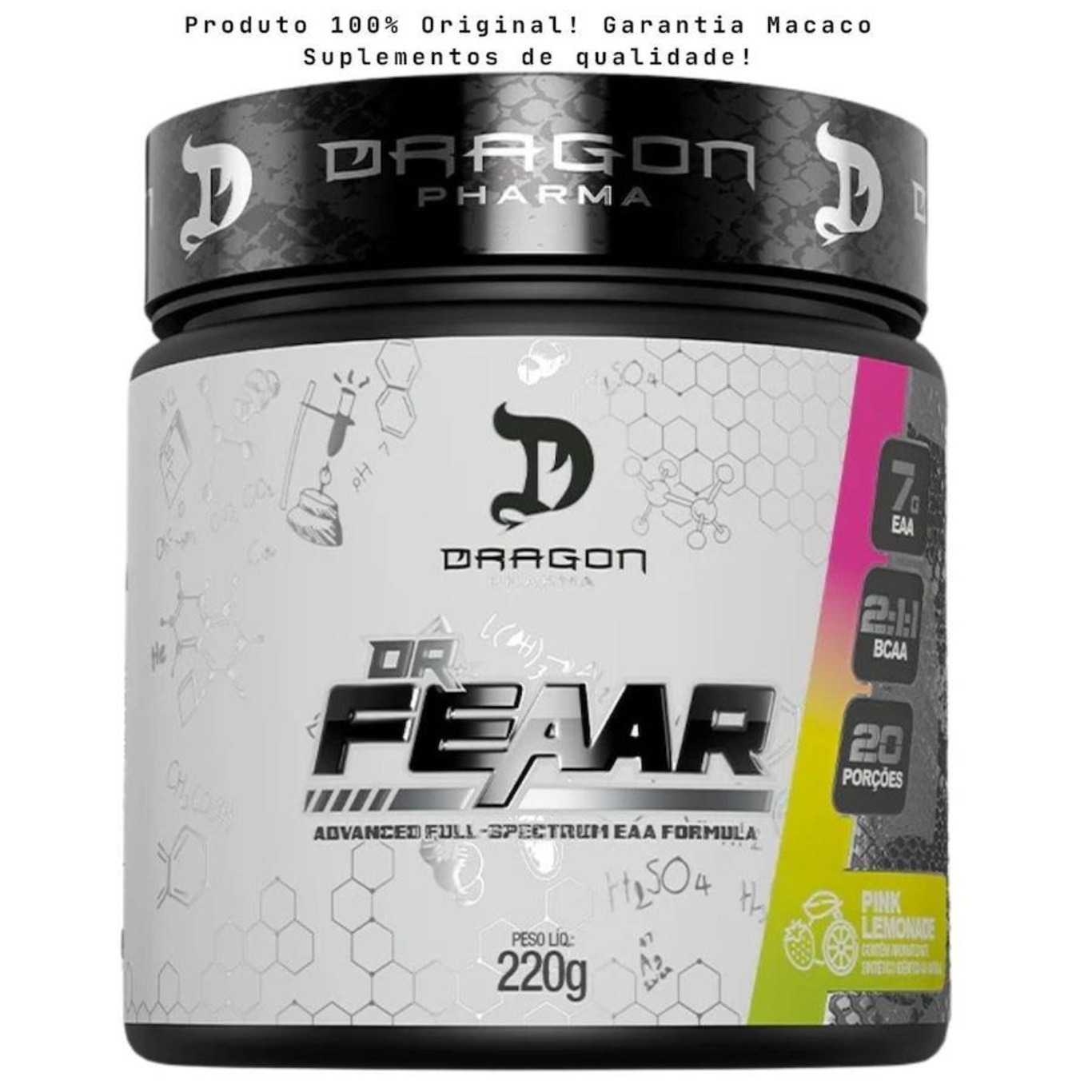 Bcaa Dragon Pharma Dr Feaar Sabor Pink Lemonade Original Aminoácido - Foto 2