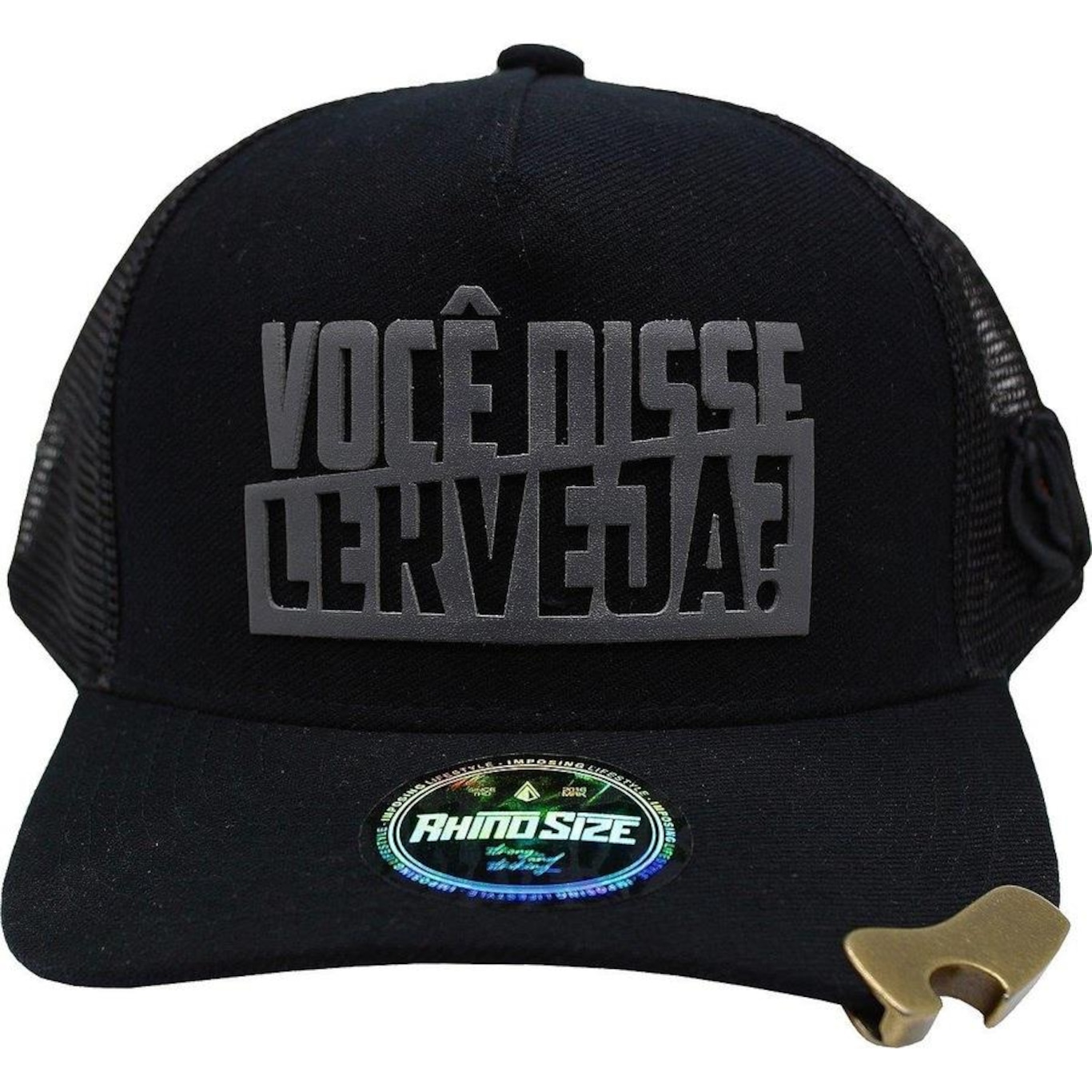 Boné Trucker Aba Curva Rhino Size Regulável com Abridor - Snapback - Adulto - Foto 1