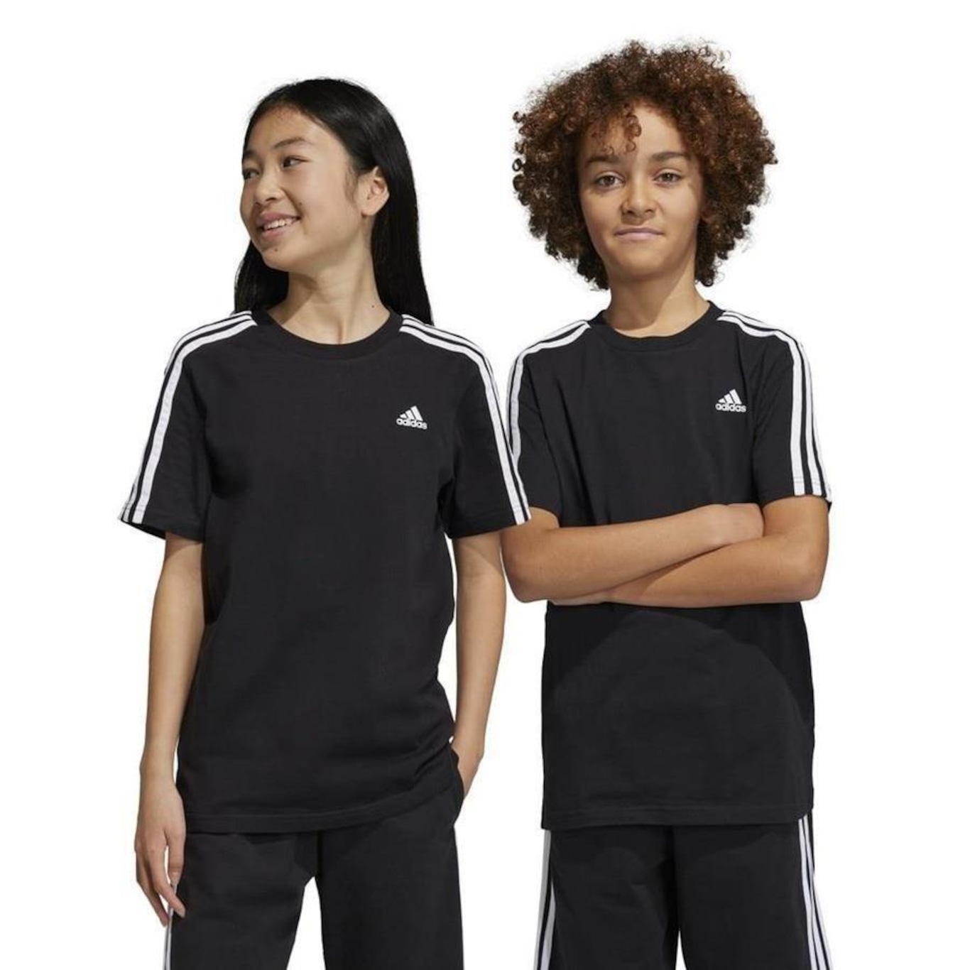 Camiseta adidas Essentials 3 Stripes - Infantil - Foto 1