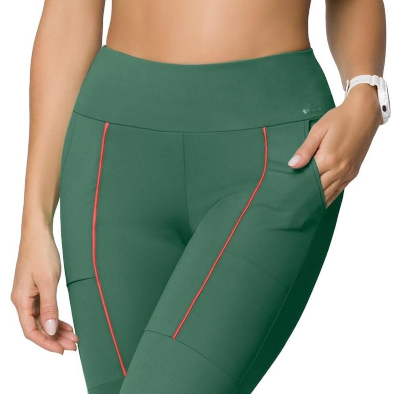 Calça Legging Selene Recortes - Feminina - Foto 2